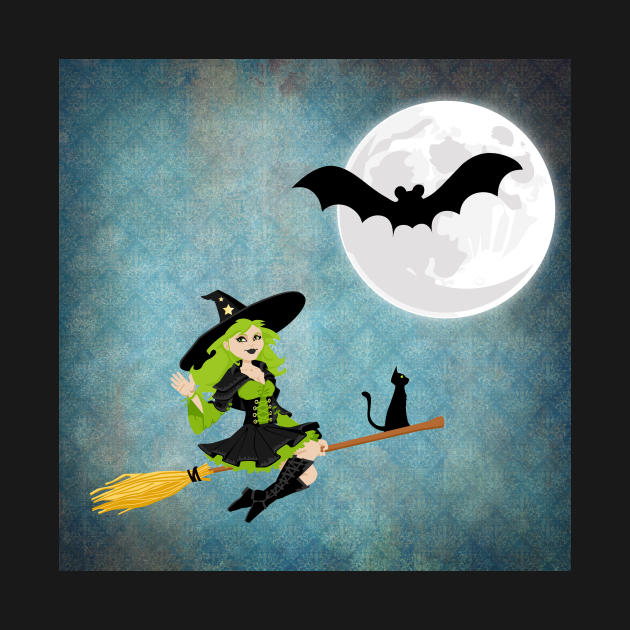 witch on broom