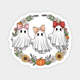 Floral Ghosts with Bows Design Magnet