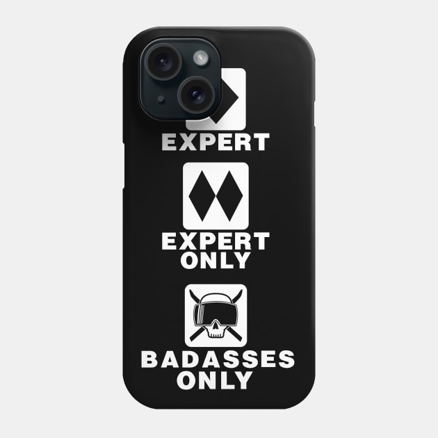 Badass Skull Ski and Snowboard Black Diamond Phone Case by MMROB