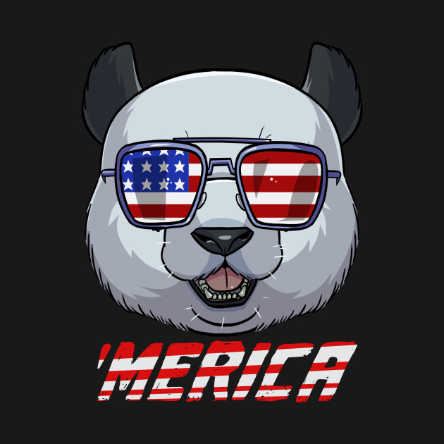 Panda Bear 4th of July Merica by Noseking