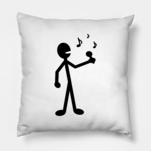 Singing Musician Stick Figure Pillow