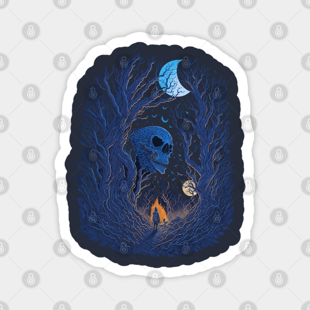 Skull Monster in the Dark Forest Magnet by ElMass