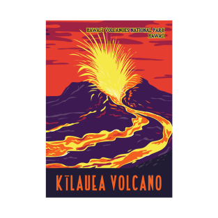 WPA Poster of Kilauea volcano at Hawaii Volcanoes National Park, Hawaii, USA T-Shirt