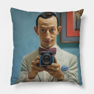 pee wee herman taking picture, Paul Reubens Pillow