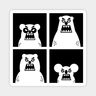 4 Angry Bears Magnet