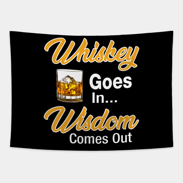 Whiskey Goes In Wisdom Comes Out Tapestry by Kaileymahoney