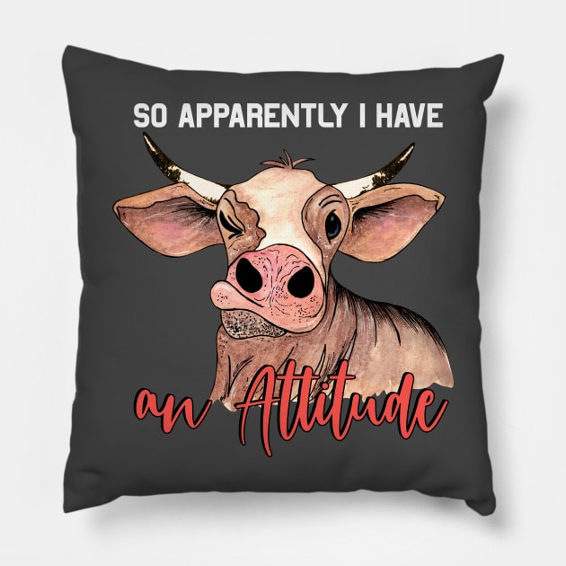 Heifer with attitude Pillow by Designs by Ira