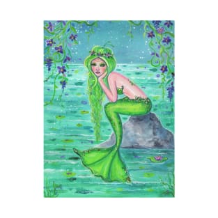 Little miss Mermie mermaid art by Renee Lavoie T-Shirt