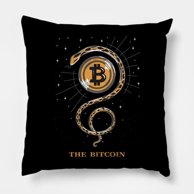 Tarot Card Bitcoin, The Snake Pillow by DoggyPrint