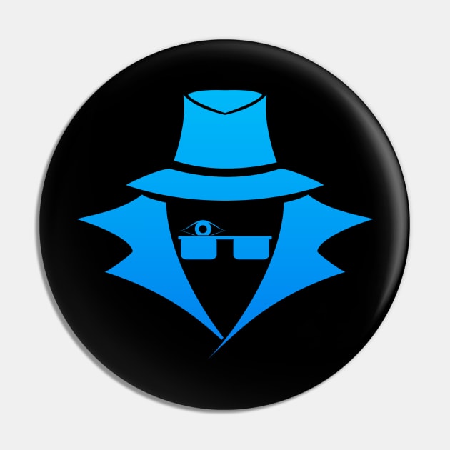 Mr. Eye: A Cybersecurity/Anonymity Icon (Blue) Pin by McNerdic