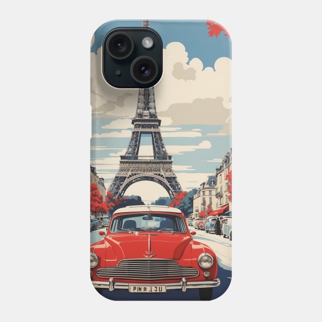 Paris Eiffel Tower France Vintage Poster Tourism 3 Phone Case by TravelersGems
