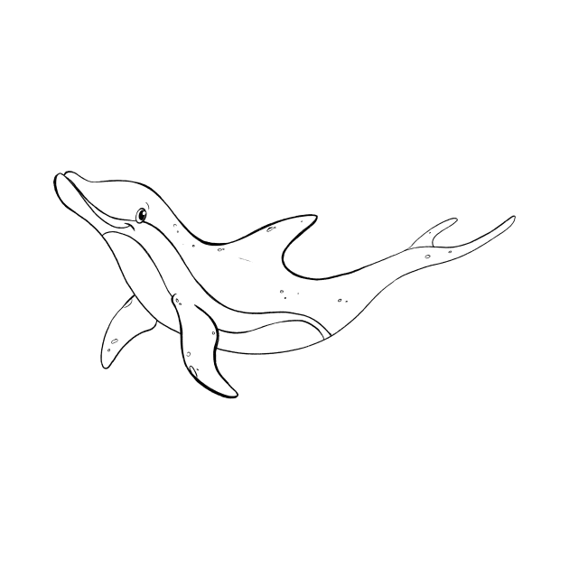 Dolphin - Line Art by Rowena Aitken