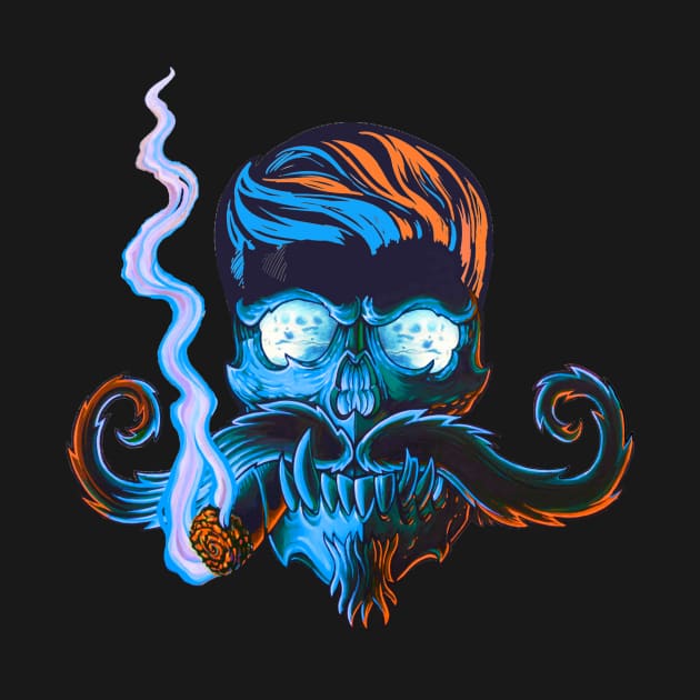 Mustache skull by Shenron