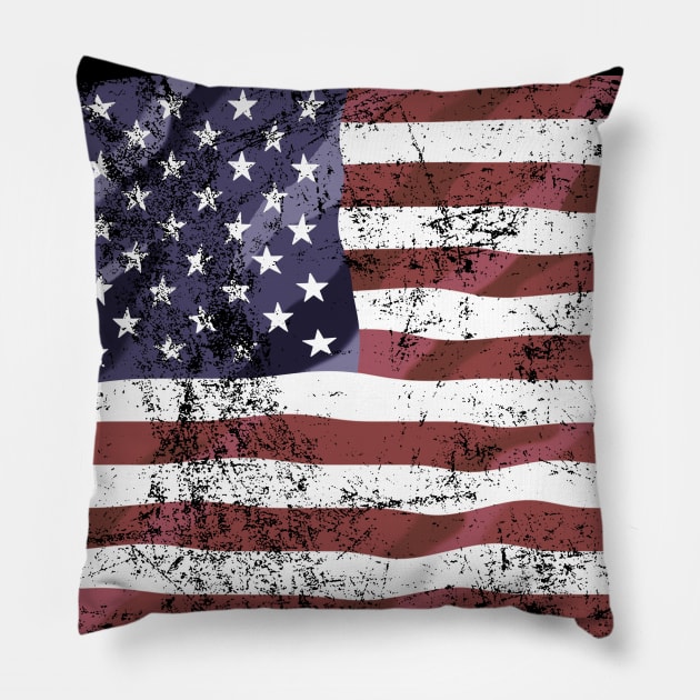 Vintage American flag Pillow by rlnielsen4