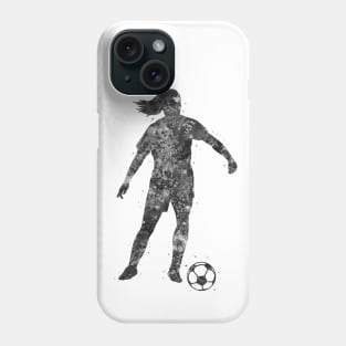 Soccer player girl black and white Phone Case