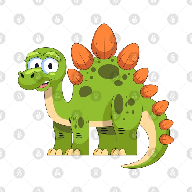 Stegosaurus Dinosaur Cartoon by Mako Design 