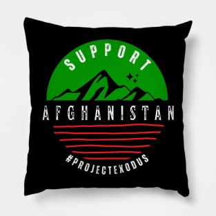 Support Afghanistan circle (black background) Pillow