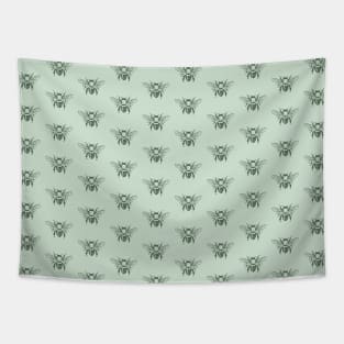 Honey Bees All Over Muted Mint Green Tapestry