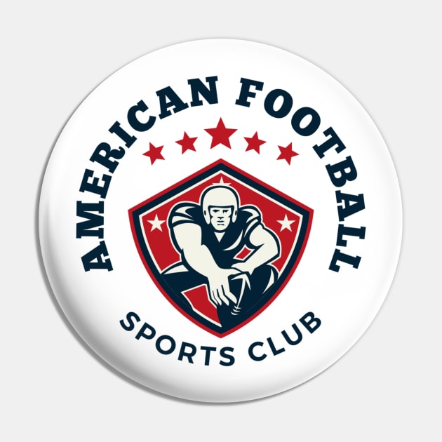 American Football Pin by White Name