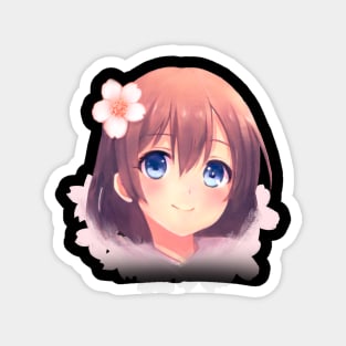 Anime girl with sakura Magnet