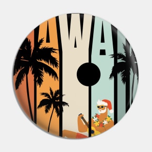 Christmas in July Santa Hawaiian Summer Surf Hawaii Pin