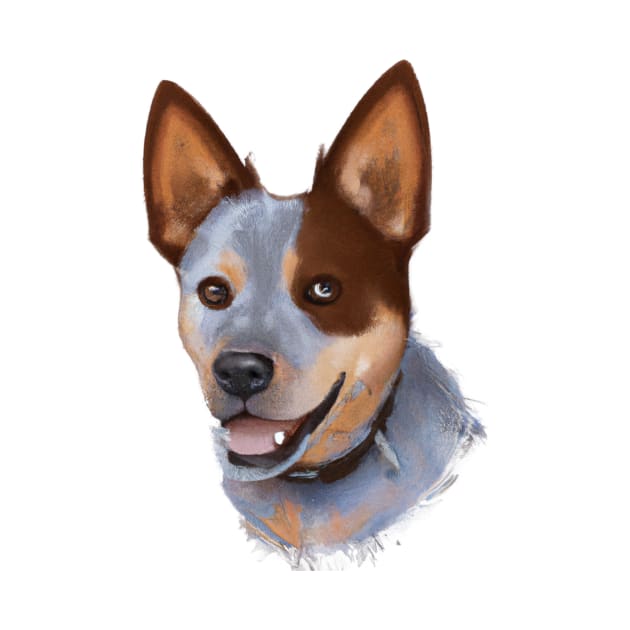 Cute Australian Cattle Dog Drawing by Play Zoo