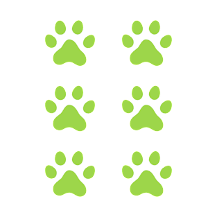 Green paw prints, set of six T-Shirt
