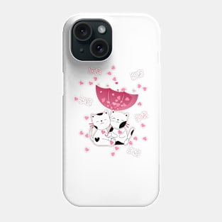 Happy Valentine's day -Cats in love and  rain of love Phone Case