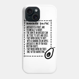 Avocado Toast Facts Funny Cute Vegan Graphic Gift Fun Meme Phone Case