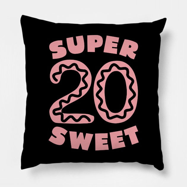 Super Sweet 20 Donut Pillow by colorsplash