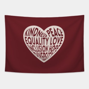 Kindness, Peace, Equality, Love, Inclusion, Hope and Diversity Tapestry