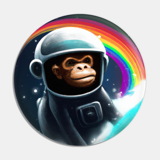 Astronaut Rainbow Monkey Pin by Oviseon