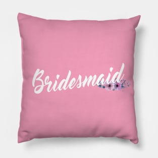 Elegant Bridesmaid Floral Wedding Calligraphy Pillow