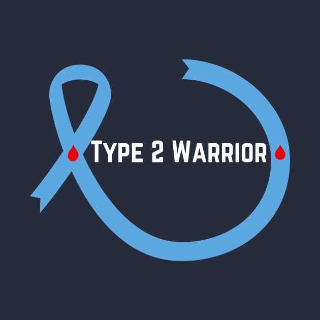 Type 2 Diabetic Blue Ribbon Awareness Warrior by Diabeticsy