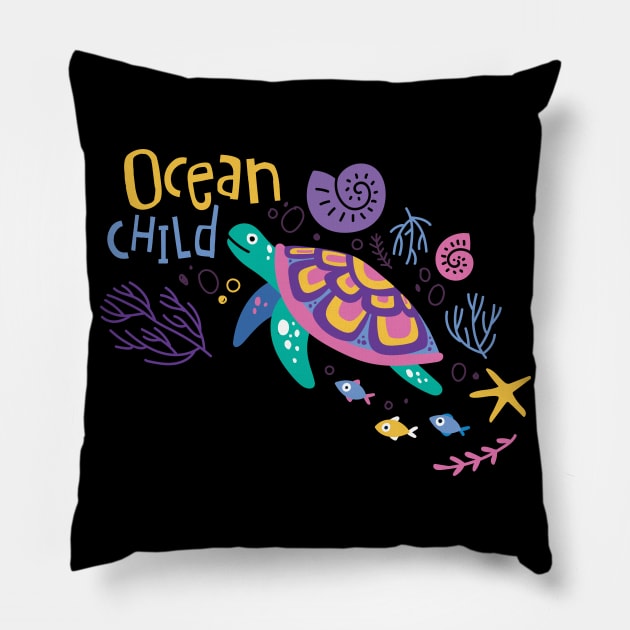 Ocean Child Pillow by yuliia_bahniuk