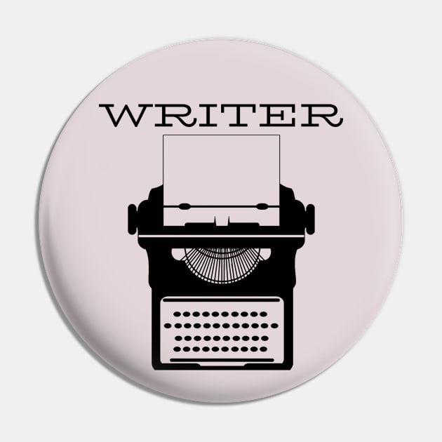 Writer black typewriter white paper Pin by CasualTeesOfFashion