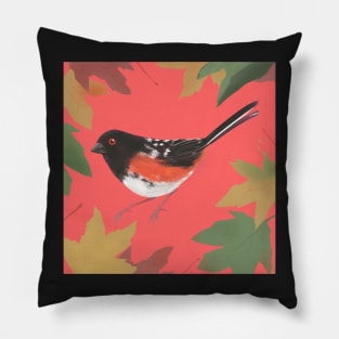 BC Spotted Towhee & Maple Pillow