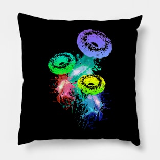 Colorful Donuts - Version 6 Pillow