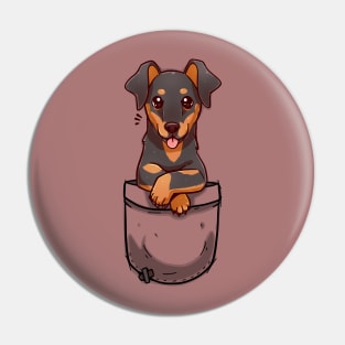 Pocket Cute Dobermann Dog - T-Shirt Pin