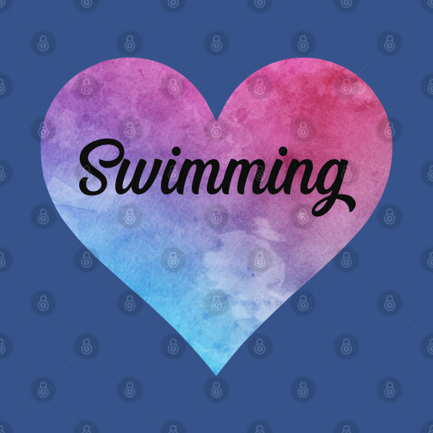 Swimming girl watercolor mandala heart. Perfect present for mother dad friend him or her - Gift - T-Shirt