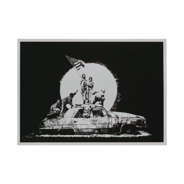 Banksy Flag Art by SharpWallArts