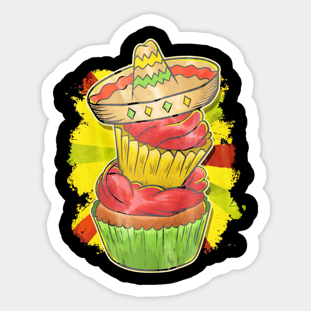 Cinco De Mayo Cake With Mexican Hat Cinco De Mayo Sticker