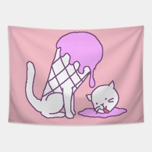 Cat icecream (strawberry) Tapestry