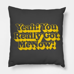 Yeah, You Really Got Me Now / Retro 60s Typography Design Pillow