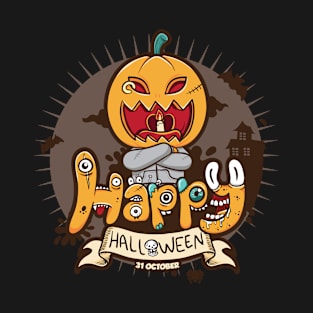 pumpkin greeting happy halloween T-Shirt