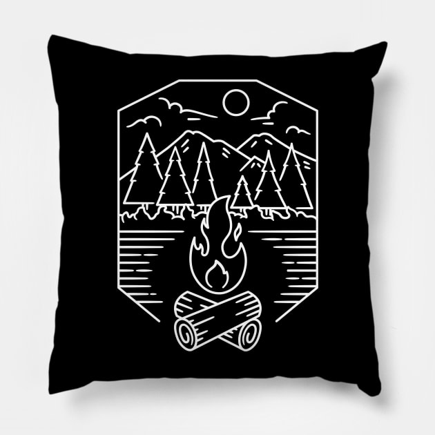 campfire emblem Pillow by teeszone_design