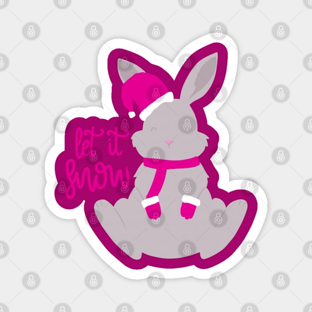 let it snow - cute xmas bunny rabbit Magnet by mareescatharsis