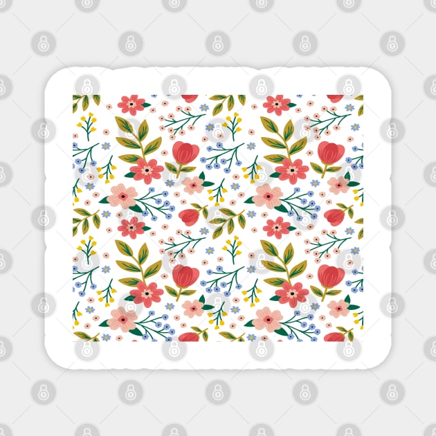 Cute Flowers Pattern, Happy Mothers Day Gifts Magnet by DragonTees