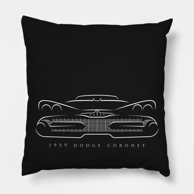1959 Dodge Coronet - Stencil Pillow by mal_photography