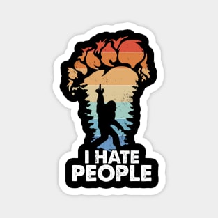 Vintage I Hate People Funny Bigfoot Rock Magnet